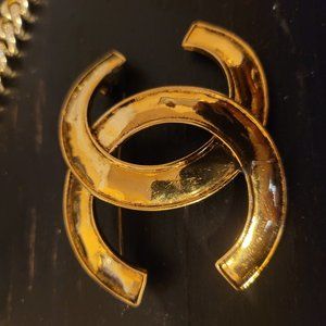24k plated Chanel brooch pin